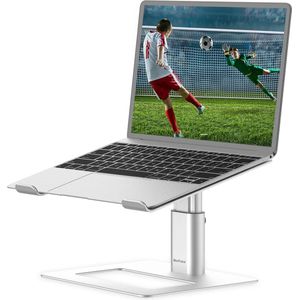 Laptopstandaard, in hoogte verstelbare laptopverhoger, geventileerde aluminium notebookhouder voor bureau, compatibel met 10-17''