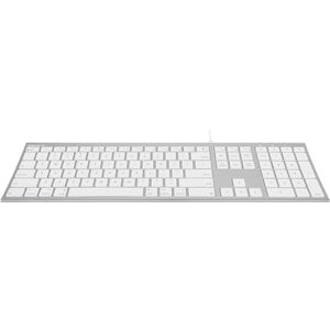 Macally ACEKEYA Super dun bedraad USB-A toetsenbord voor Mac en PC - Wit/Zilverkleurig - US English (QWERTY)