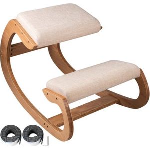 Werkkruk met Schommelfunctie - Ergonomisch Kniestoel - Berkenhout - Voor Volwassenen