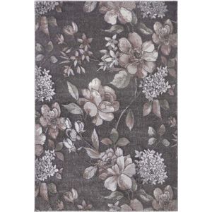 Vloerkleed bloemen Aubusson Jardin - grijs/roze 80x150 cm