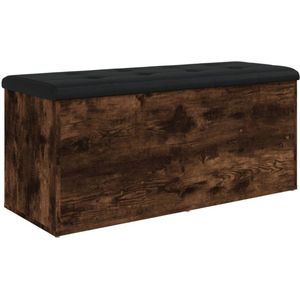 vidaXL Opbergbankje - Opbergbankjes - Schoenenbankje - Halbankje - Opbergbankje 102x42x45 cm bewerkt hout gerookt eikenkleurig
