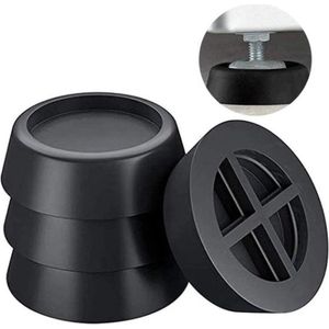 Trillingsdempers Wasmachine & Droger – Set van 4 stuks – Zwart - Wasmachine Geluidsdempers / Vibratiedempers – Pads / Voetjes – Antislip rubber - Extra dik