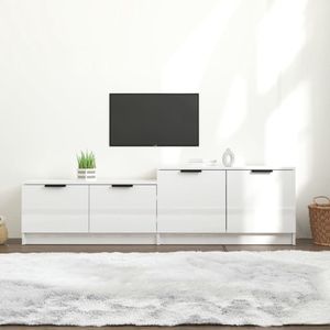 The Living Store Tv-meubel - Hoogglans wit - 158.5 x 36 x 45 cm - Praktisch - Hoge kwaliteit