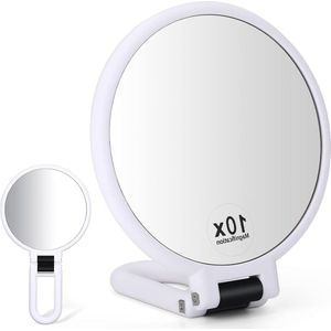 Makeup Mirrors 1/10X Magnifiable Handheld Mirror 360 Rotation Double Sided Vanity Travel Portable Cosmetic Mirror Hanging for Girls Women Men Bedroom Makeup Table