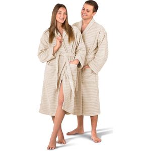 Badjas, uniseks, knuffelzachte en absorberende badjas voor heren en dames met sjaalkraag, luxe badstof, 100% katoen, Oeko-Tex, premium hotelkwaliteit, 400 g/m²