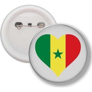 Button Met Speld - Hart Vlag Senegal
