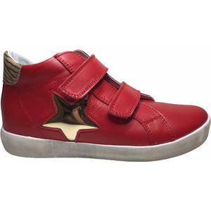 Naturino Dorrie - Mt 29 - velcro's gouden ster hoge lederen sneakers - rood