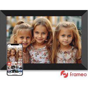 Digitale Fotolijst met Glazen Display - 10.1 inch - Wifi en Frameo App - Energiezuinig - Digitale Fotokader - Digitaal fotolijstje - Full HD - 16GB uitbreidbaar tot 48GB - IPS Touchscreen