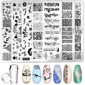 Nagelstempelset - 6 stuks nagelstempel sjablonen voor manicure - doe-het-zelf nail art - HTML sjabloonstempel .