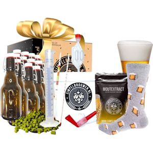 SIMPELBROUWEN® - Luxe Cadeaubox Tripel - Bierbrouwpakket - Zelf bier brouwen pakket - Startpakket - Gadgets Mannen - Cadeau - Cadeau voor Mannen en Vrouwen - Bier - Verjaardag - Cadeau voor man - Verjaardag Cadeau Mannen