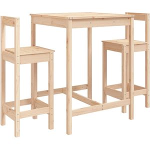vidaXL - 3-delige - Barset - massief - grenenhout