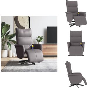 vidaXL Massagestoel - Massagestoelen - Massage Fauteuil - Fauteuil - Massagestoel verstelbaar met voetensteun kunstleer grijs