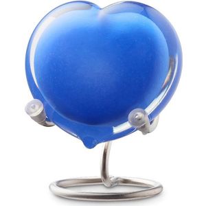 Pebble urn ornament op standaard, as bestemming, kleine urn hart op houder zilverkleurig