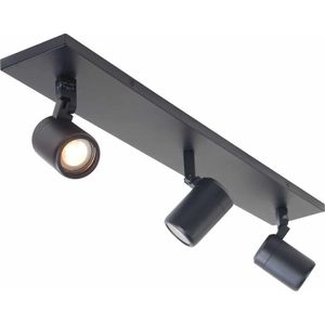Moderne Zwarte Plafondlamp met 3 Spots Zwart IP44 - Verstelbare Verlichting voor Stijlvolle Binnen- en badkamer toepassingen - Koop Nu voor Sfeervolle Verlichting!