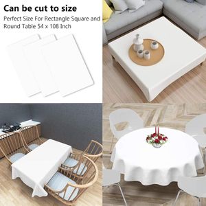 12 stuks Rechthoekige Tafelkleed 137 x 274cm Wit Hoogwaardig Plastic Papieren Tafelkleed voor Verjaardagsfeest Bruiloftsontvangst Bruids Douche Babyfeestjes
