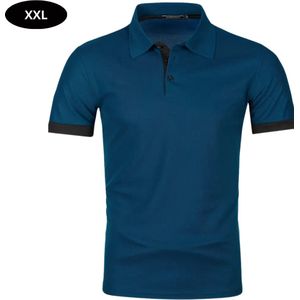Bovista Golf Shirt Heren - T-shirt - Golfkleding - Golfen - Golf Accessoires - Polo Shirt - Blauw - Maat XXL