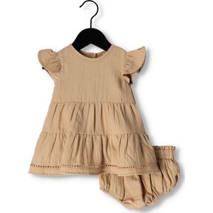 Quincy Mae Lily Dress + Bloomer Set Jurken & Rokken Unisex - Beige - Maat 62/68