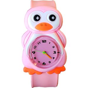 Fako® - Kinderhorloge - Slap On Mini - Pinguïn - Roze