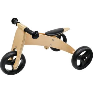 Houten Balance - Kinderfiets - Trike - 2-in-1 Loopfiets & Driewieler - Houtkleur