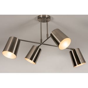 Lumidora Plafondlamp 74302 - Plafonniere - SANTIAGO - 4 Lichts - E27 - Staalgrijs - Metaal