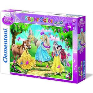 Clementoni Supercolor Maxi puzzel Disney Prinsessen - 24 grote stukjes