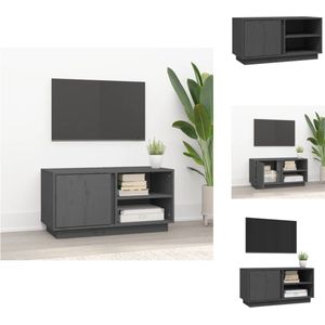 vidaXL Tv Meubel - Tv Meubels - Tv Kast - Tv Kasten - Tv-meubel 80x35x40,5 cm massief grenenhout grijs