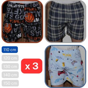 PACK van 3 BOXERSHORTS/ONDERGOED, Maat 42/110CM voor Kinderen, American Style, PRIMA KWALITEIT, Kleurset A