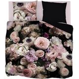 Snoozing Peony - Dekbedovertrek - Tweepersoons - 200x200/220 cm + 2 kussenslopen 60x70 cm - Zwart