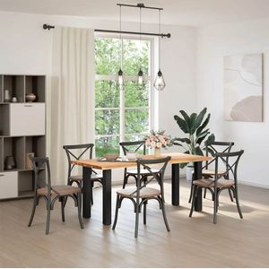 vidaXL Eettafel - Massief Eikenhout - 180x80 cm Eetkamertafel - Eikenhouten Tafel - Rechte Tafel - Grote Tafel - Moderne Tafel