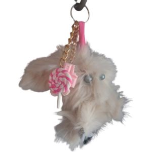 Grote Sleutelhanger knuffel Konijn hanger 17cm fluffy voor sleutels hanger Sleutelhangers Tashanger tas lollypop decoratie meisje kado