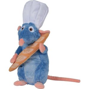 Remy Ratatouille knuffel met stokbrood 30 cm groot