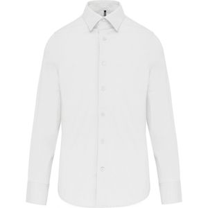 Kariban Getailleerd heren non-iron overhemd lange mouwen K522 - White - S