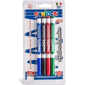 Carioca 4 Whiteboard markers op blister 2,8mm