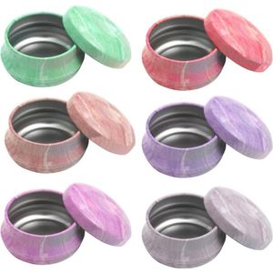 Metalen lege kaarsenpot met deksel, 12 stuks, lege kaarsenpotten, mini-metalen kandelaars, mini-kaars, voor het maken van blikjes, kaarsen, ronde tinnen container