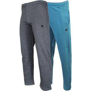 2-Pack Donnay Joggingbroek rechte pijp - Sportbroek - Heren - Maat XXL - Charcoal-marl/Vintage blue