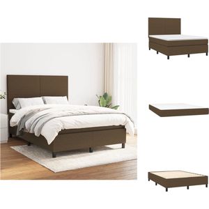vidaXL Boxspringbed - Luxe - 140 x 200 cm - Donkerbruin - Pocketvering - Bed