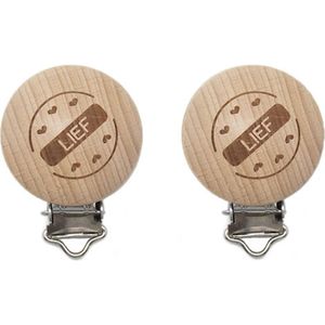 2 x houten speenkoordclip  30mm LIEF