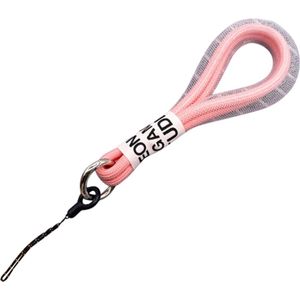 Keycords | Lanyard Neon Roze-Grijs | 16 cm | Sleutelhanger | Nylon en Metaal met Telefoon word