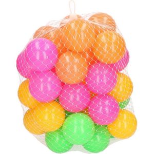 80x Ballenbak ballen neon kleuren 6 cm - Speelgoed - Ballenbakballen in felle kleuren