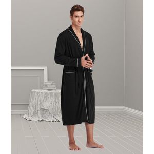 Badjas voor heren, 100% katoen, licht, dunne badjas (M-XXL)