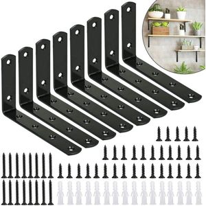 Heavy Duty Metalen Wandplankdragers voor Diverse Toepassingen, Set van 8