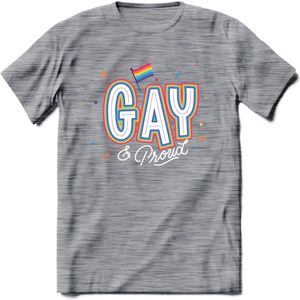 Gay | Pride T-Shirt | Grappig LHBTIQ+ / LGBTQ / Gay / Homo / Lesbi Cadeau Shirt | Dames - Heren - Unisex | Tshirt Kleding Kado | - Donker Grijs - Gemaleerd - XXL
