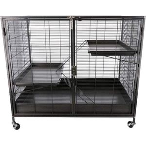 Keddoc Rattenkooi Animal Home Penthouse Onderkant - Kooi - 93,5x63x83,5cm - Antraciet