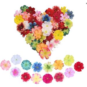 Kleurrijke kunstbloemkoppen - 50 stuks decoratieve bloemen voor knutselen kunstboeket