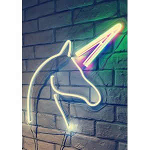 OHNO Neon Verlichting Unicorn - Neon Lamp - Wandlamp - Decoratie - Led - Verlichting - Lamp - Nachtlampje - Mancave - Neon Party - Wandecoratie woonkamer - Wandlamp binnen - Lampen - Neon - Led Verlichting - Wit, Multicolor