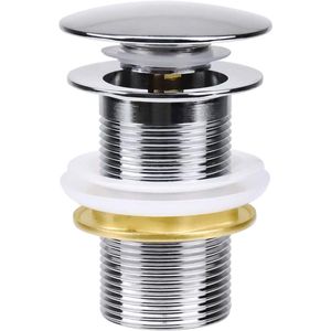 Kissral Basin Waste Sink Plug Modern Chrome Slotted Bathroom Push Pop Up Click Clack Sprung