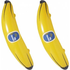 2x Stuks opblaasbare banaan/bananen van 100 cm - Opblaas figuren voor strand, carnaval of zwembad