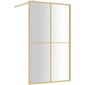 vidaXL Inloopdouchewand ESG-glas goud 118x195 cm Inloopdouche - Douchewand - Gouden Douchewand - Glazen Douchewand - ESG-glas