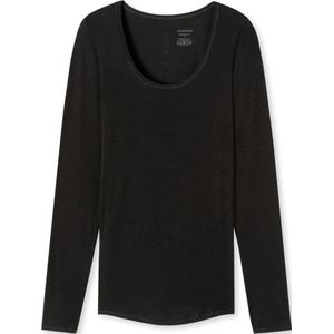 SCHIESSER Personal Fit T-shirt (1-pack) - dames shirt lange mouwen zwart - Maat: XXL