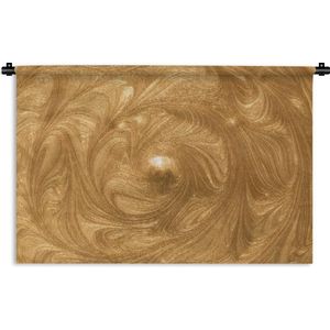 Wandkleed Cirkels met patroon - Gouden verf in cirkelvorm Wandkleed katoen 150x100 cm - Wandtapijt met foto